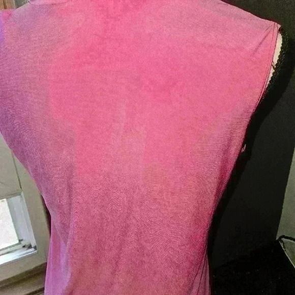 Tiffany & Grey Womans Pink Tie Front Sleeveless Blouse Size PXL - Picture 6 of 11
